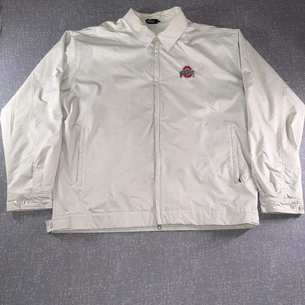 Ohio State Buckeyes Jacket Mens XL White NCAA College Golf Nike Windbreaker